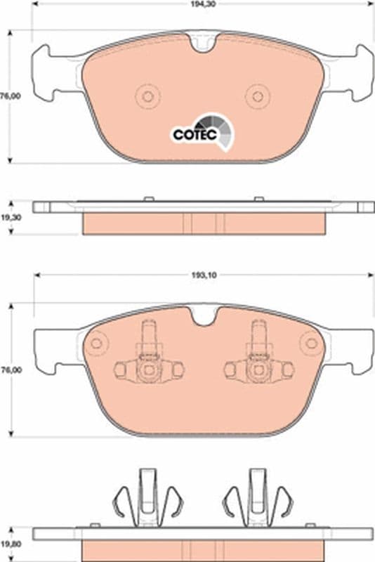 set placute frana,frana disc TRW COTEC GDB1821