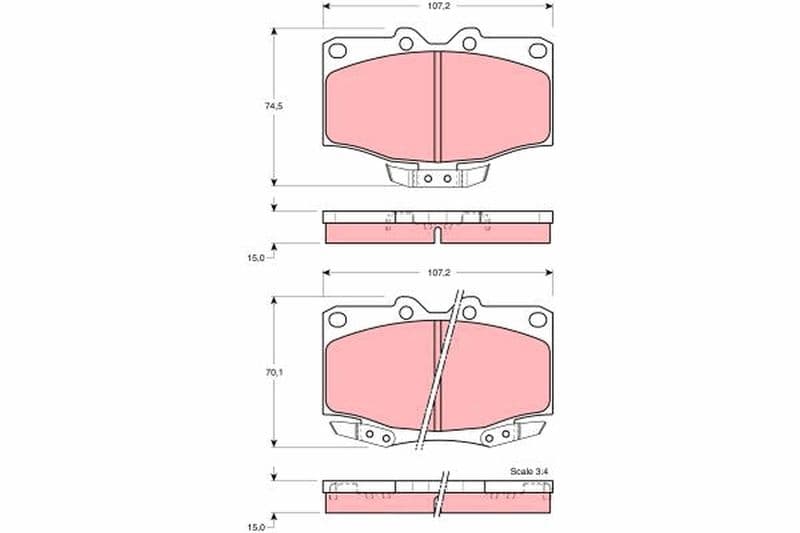 set placute frana,frana disc TRW GDB1133