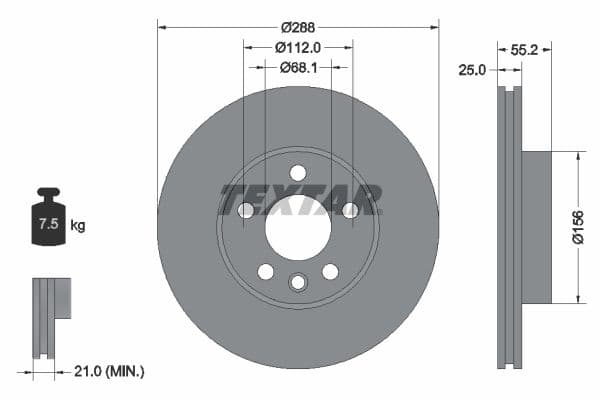 Disc frana TEXTAR PRO 92074203
