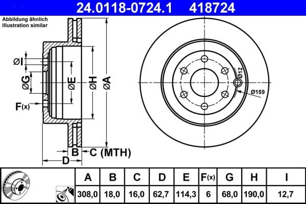Disc frana ATE 24.0118-0724.1