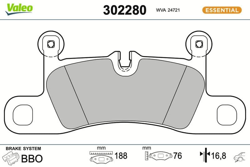 set placute frana,frana disc VALEO ESSENTIAL 302280
