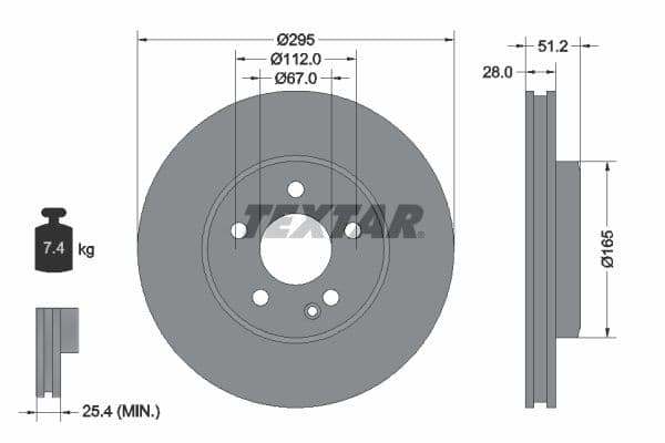 Disc frana TEXTAR PRO 92241603