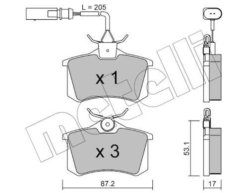set placute frana,frana disc METELLI 22-0100-3