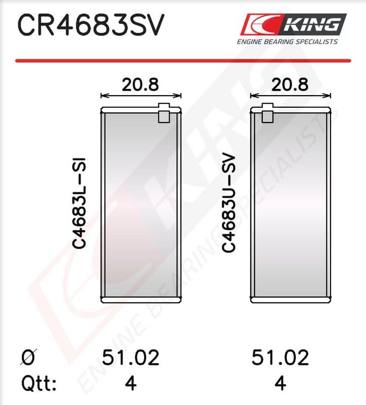 Cuzinet bielă KING CR4683SV