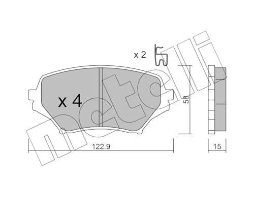 set placute frana,frana disc METELLI 22-0870-0