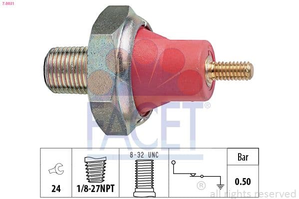 Senzor presiune ulei FACET Made in Italy - OE Equivalent 7.0031