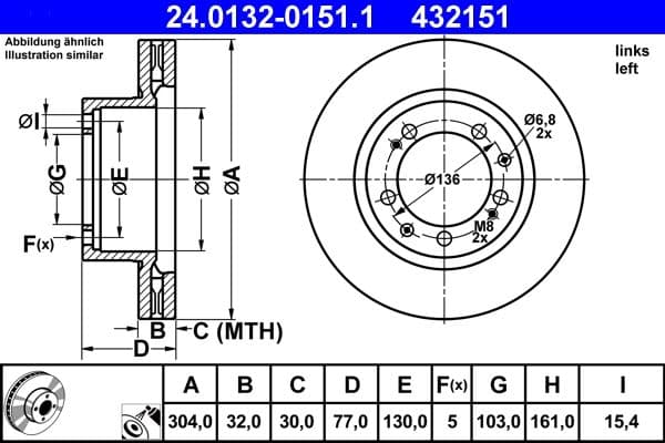 Disc frana ATE 24.0132-0151.1