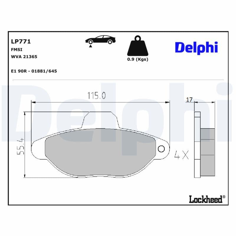 set placute frana,frana disc DELPHI LP771