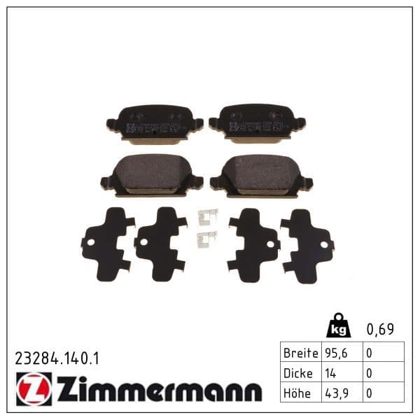 set placute frana,frana disc ZIMMERMANN 23284.140.1