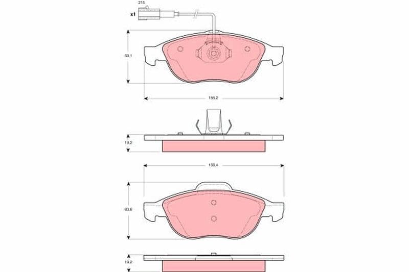 set placute frana,frana disc TRW GDB1444