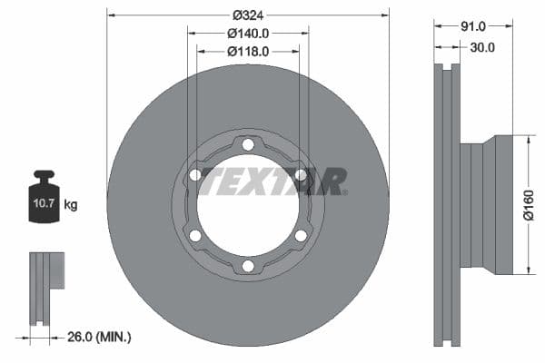 Disc frana TEXTAR 93087600