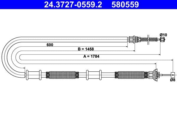 Cablu, frana de parcare ATE 24.3727-0559.2