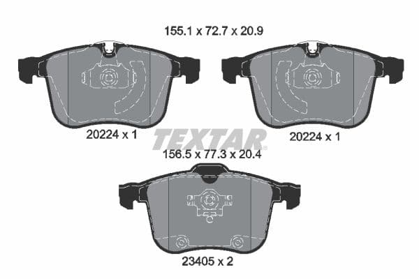set placute frana,frana disc TEXTAR Q+ 2022401