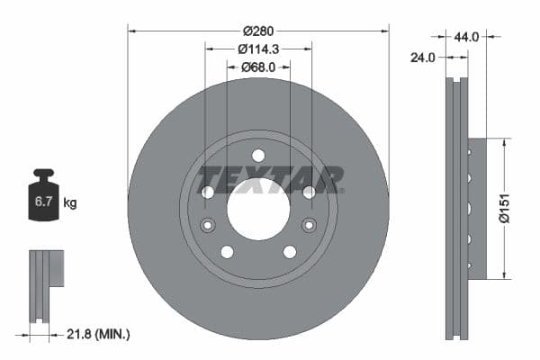 Disc frana TEXTAR PRO+ 92195505