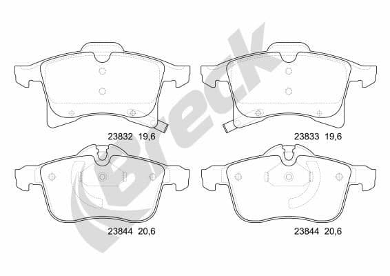 set placute frana,frana disc BRECK 23832 00 702 10