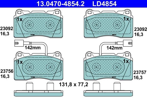 set placute frana,frana disc ATE Ceramic 13.0470-4854.2