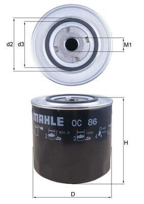 Filtru ulei MAHLE OC 86