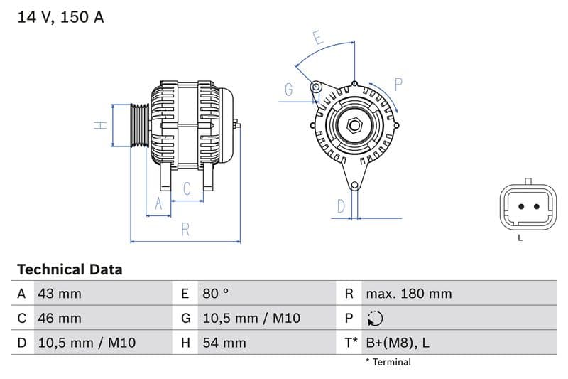 Generator / Alternator BOSCH 0 986 046 240
