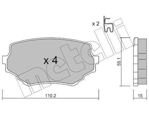 set placute frana,frana disc METELLI 22-0249-0