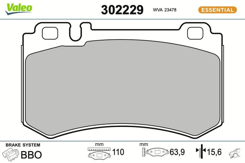 set placute frana,frana disc VALEO ESSENTIAL 302229