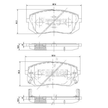 set placute frana,frana disc NIPPARTS N3600330