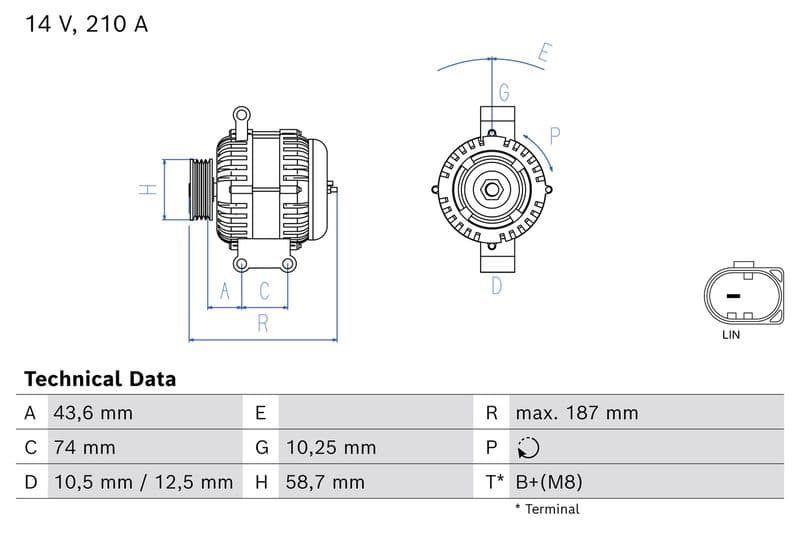 Generator / Alternator BOSCH 0 986 085 670