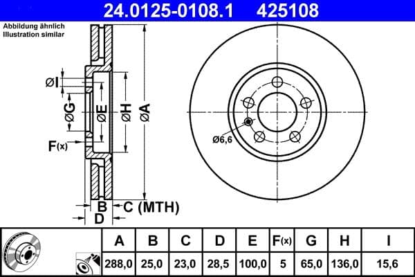 Disc frana ATE 24.0125-0108.1
