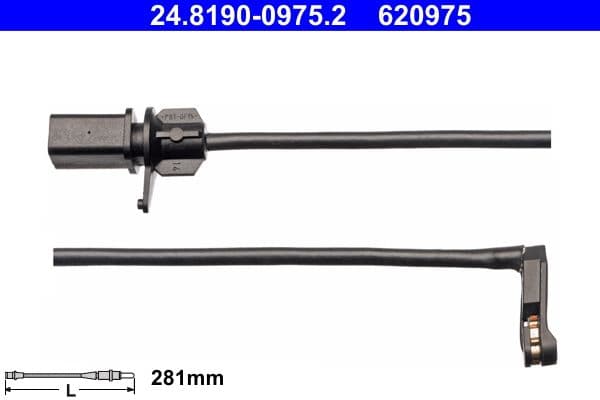 senzor de avertizare,uzura placute de frana ATE 24.8190-0975.2
