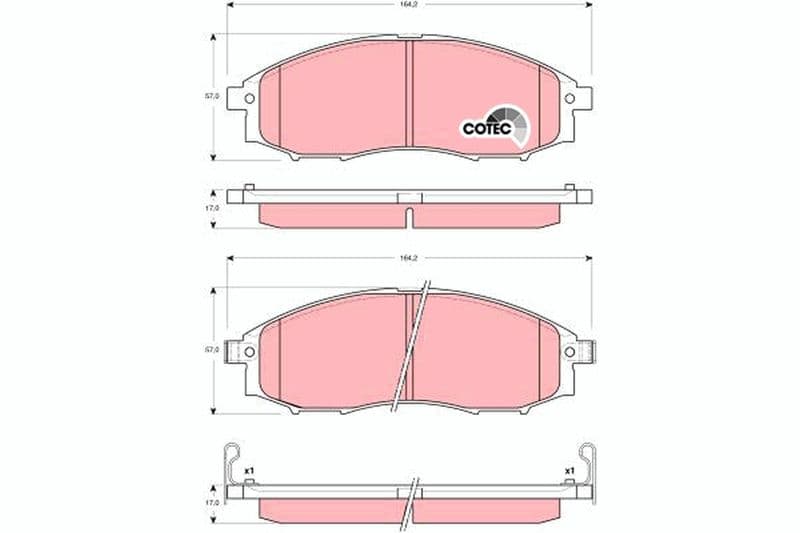 set placute frana,frana disc TRW COTEC GDB3340