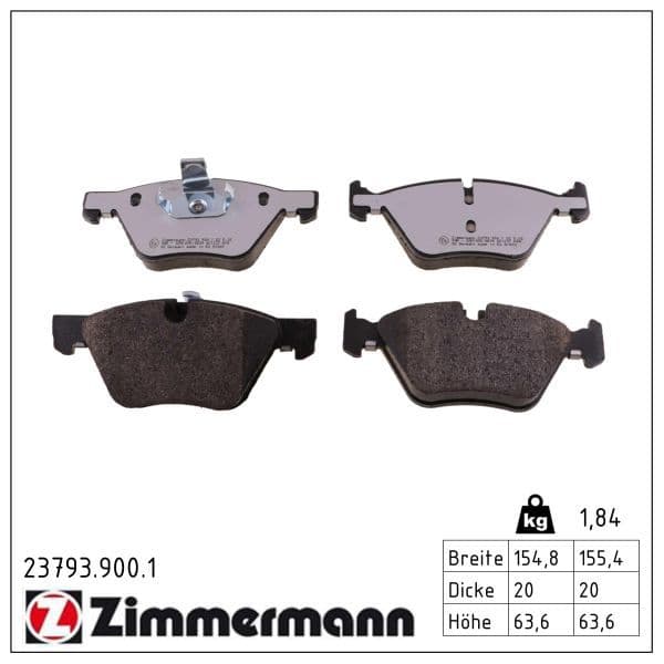 set placute frana,frana disc ZIMMERMANN rd:z 23793.900.1