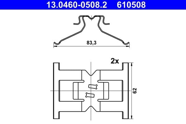 Set accesorii, placute frana ATE 13.0460-0508.2