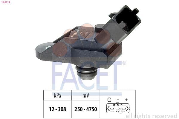 senzor presiune aer FACET Made in Italy - OE Equivalent 10.3114