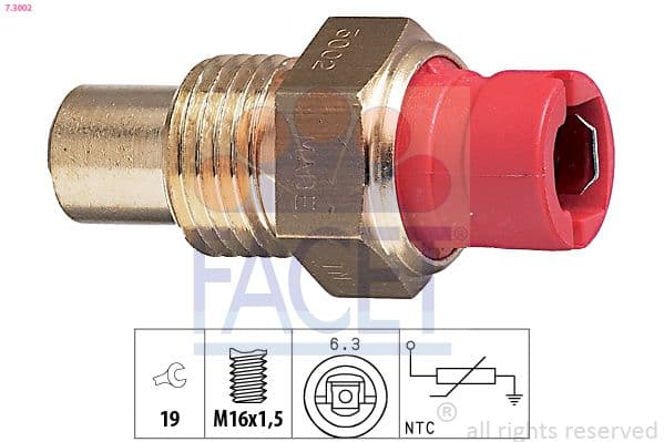senzor,temperatura lichid de racire FACET Made in Italy - OE Equivalent 7.3002