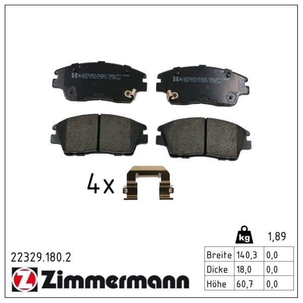 set placute frana,frana disc ZIMMERMANN 22329.180.2