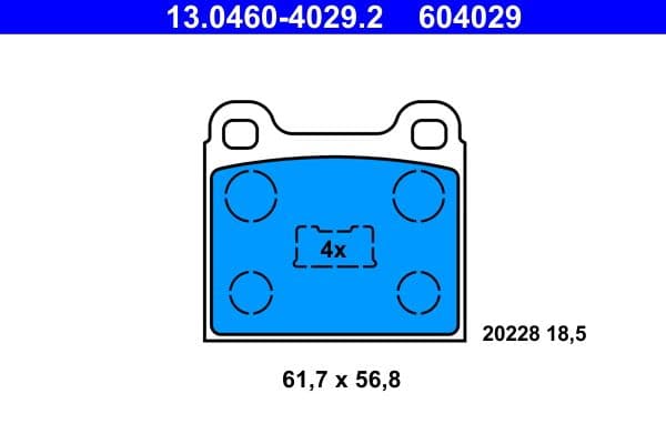 set placute frana,frana disc ATE 13.0460-4029.2