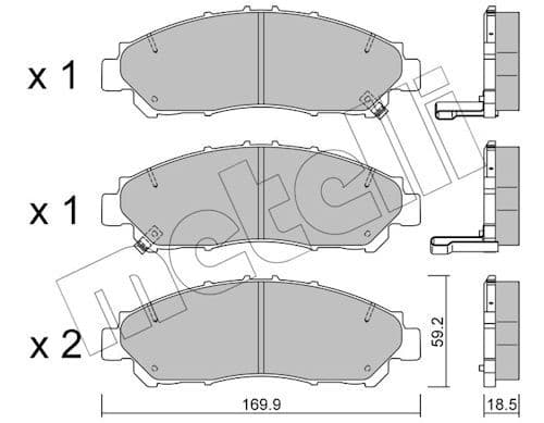 set placute frana,frana disc METELLI 22-1291-0