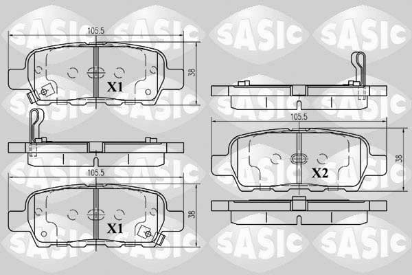 set placute frana,frana disc SASIC 6214025