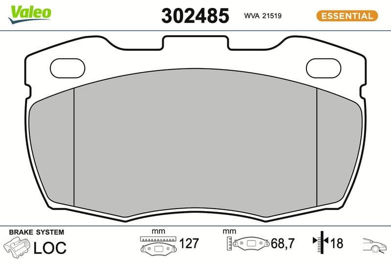set placute frana,frana disc VALEO 302485