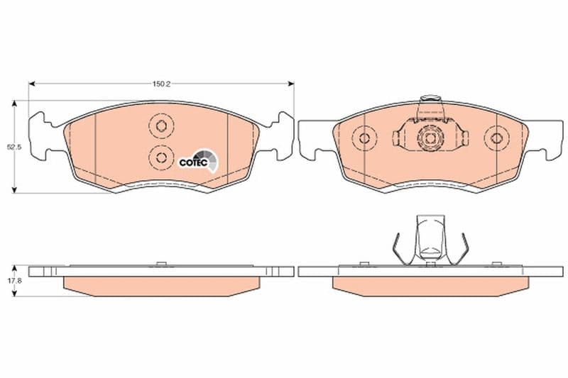 set placute frana,frana disc TRW COTEC GDB1749