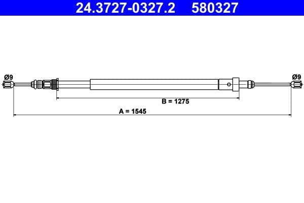 Cablu, frana de parcare ATE 24.3727-0327.2