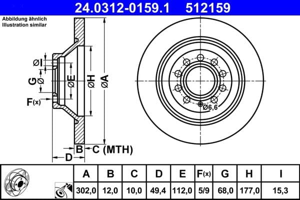 Disc frana ATE PowerDisc 24.0312-0159.1