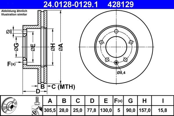 Disc frana ATE 24.0128-0129.1