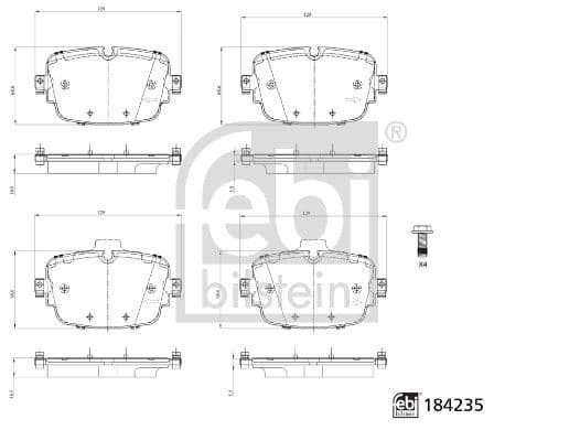 set placute frana,frana disc FEBI BILSTEIN 184235