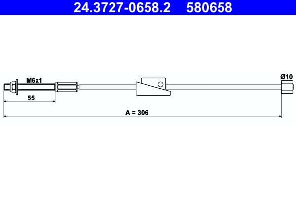 Cablu, frana de parcare ATE 24.3727-0658.2