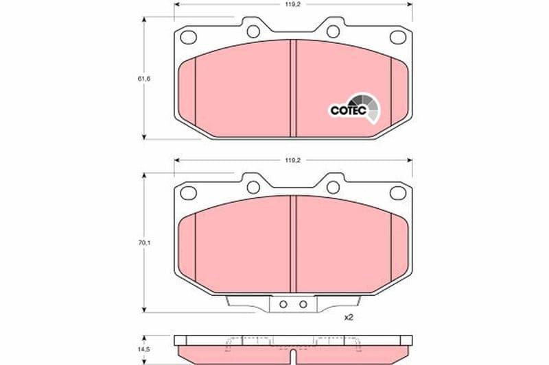 set placute frana,frana disc TRW COTEC GDB1006