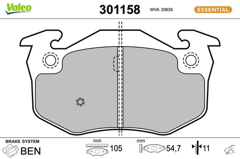 set placute frana,frana disc VALEO ESSENTIAL 301158