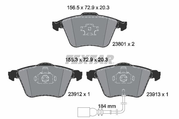 set placute frana,frana disc TEXTAR Q+ 2380101
