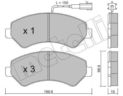 set placute frana,frana disc METELLI 22-0709-0
