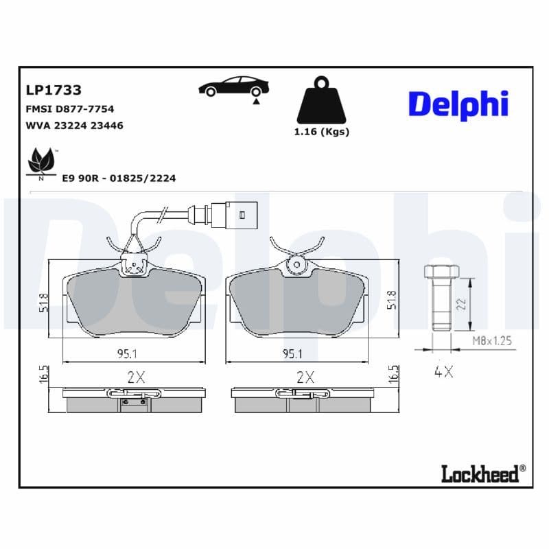 set placute frana,frana disc DELPHI LP1733