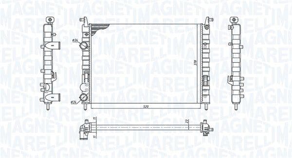 Radiator, racire motor MAGNETI MARELLI 350213196300